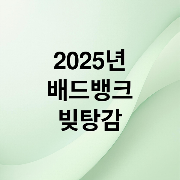 2025년
배드뱅크
빚탕감 (배드뱅크 빚탕감 정책)