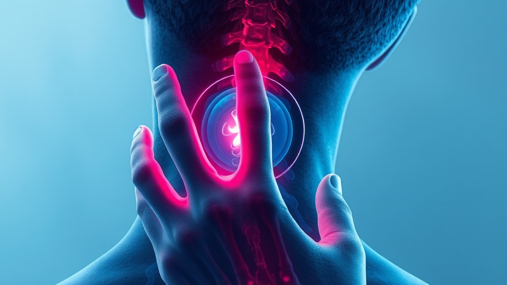 목디스크와 손 저림의 관계 (watercolor 스타일)