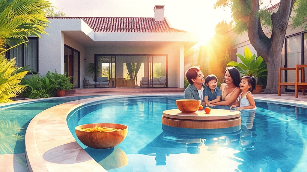 풀빌라 이용 후기 & 장단점 (watercolor 스타일)