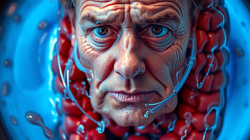 장 정결제 복용법 및 주의사항 (realistic 스타일)