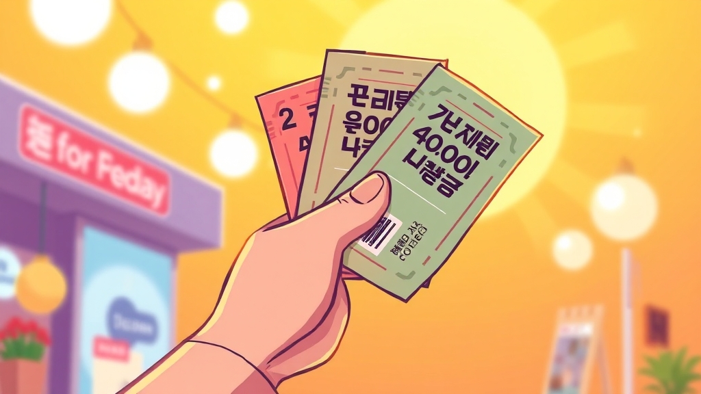 소비쿠폰: 대상 및 금액 (cartoon 스타일)