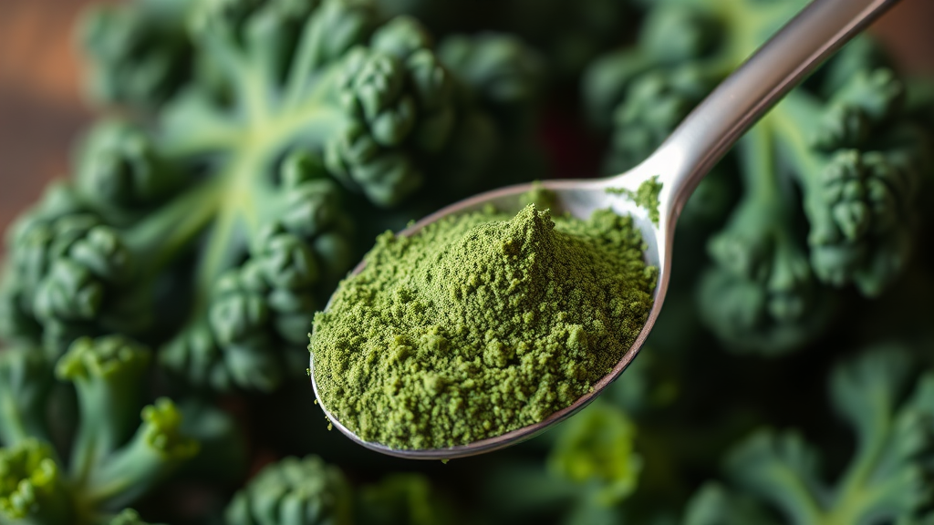 컬리케일 분말 권장 섭취량 (realistic 스타일)