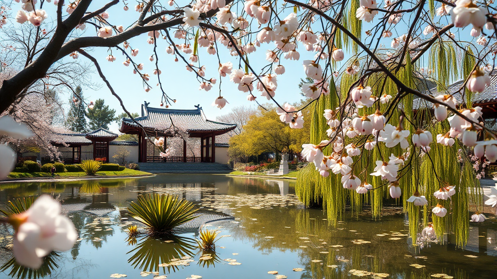 남원 광한루원과 춘향제: 춘향의 도시에서 즐기는 봄 (realistic 스타일)