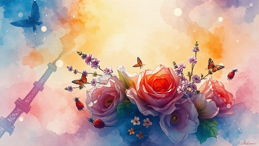 샤갈 대표작: 정물화, 천장화, 스테인드 글라스 (watercolor 스타일)