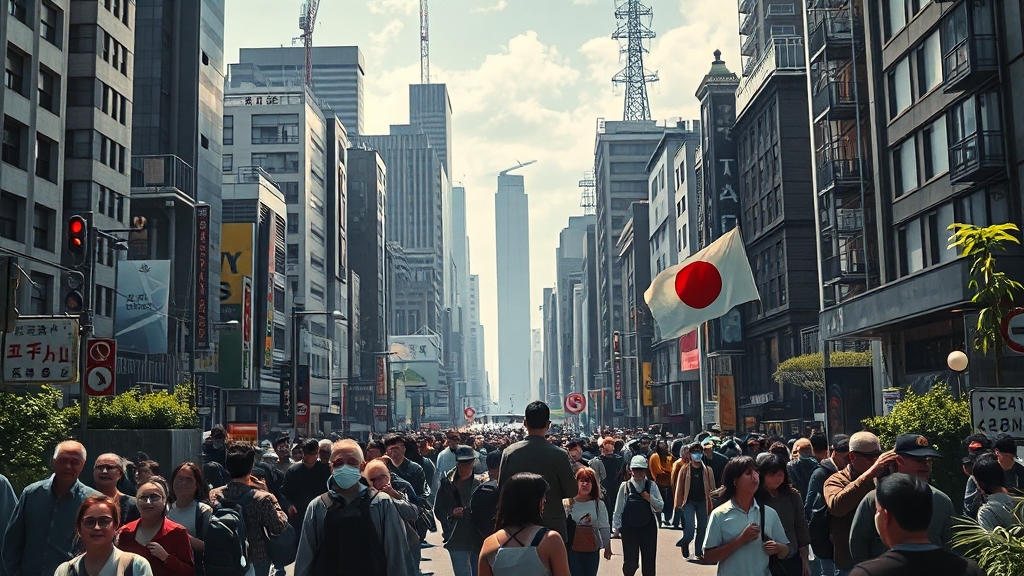 대지진설 확산, 사회적 영향은? (realistic 스타일)