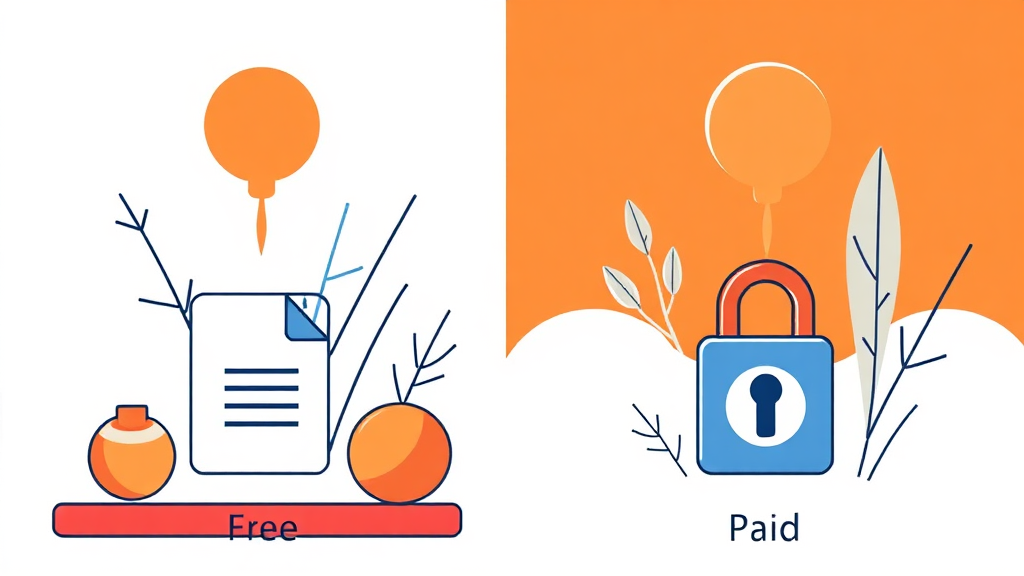 무료 vs 유료: 폴라리스 오피스 기능 비교 및 선택 전략 (illustration 스타일)