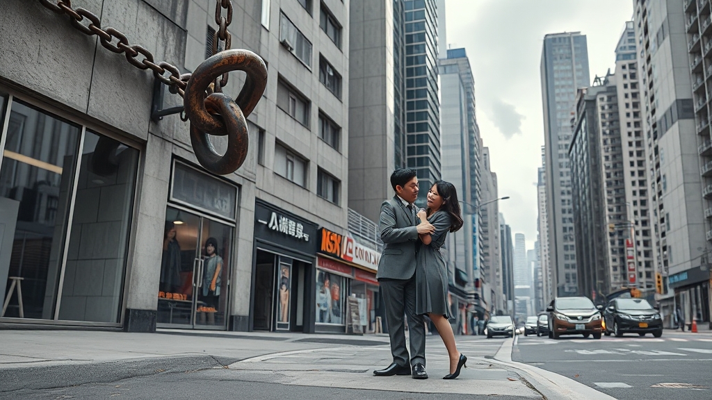 글로벌 경제의 그림자 (realistic 스타일)