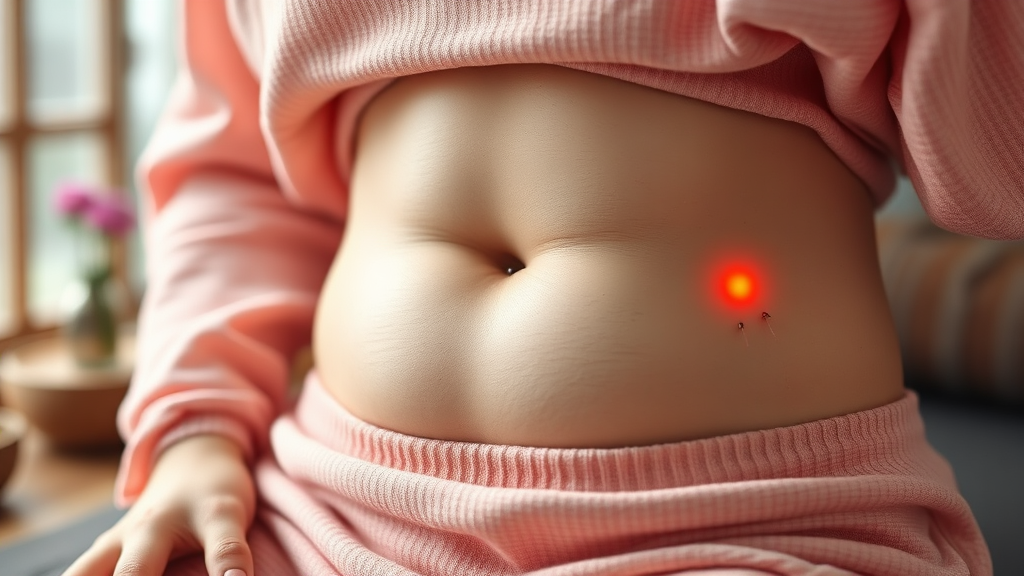 나에게 맞는 복부 팽만 관리법 찾기 (realistic 스타일)