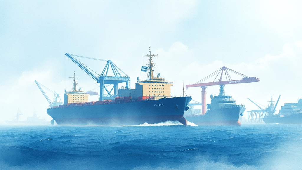 조선 산업 협력 강화 (watercolor 스타일)