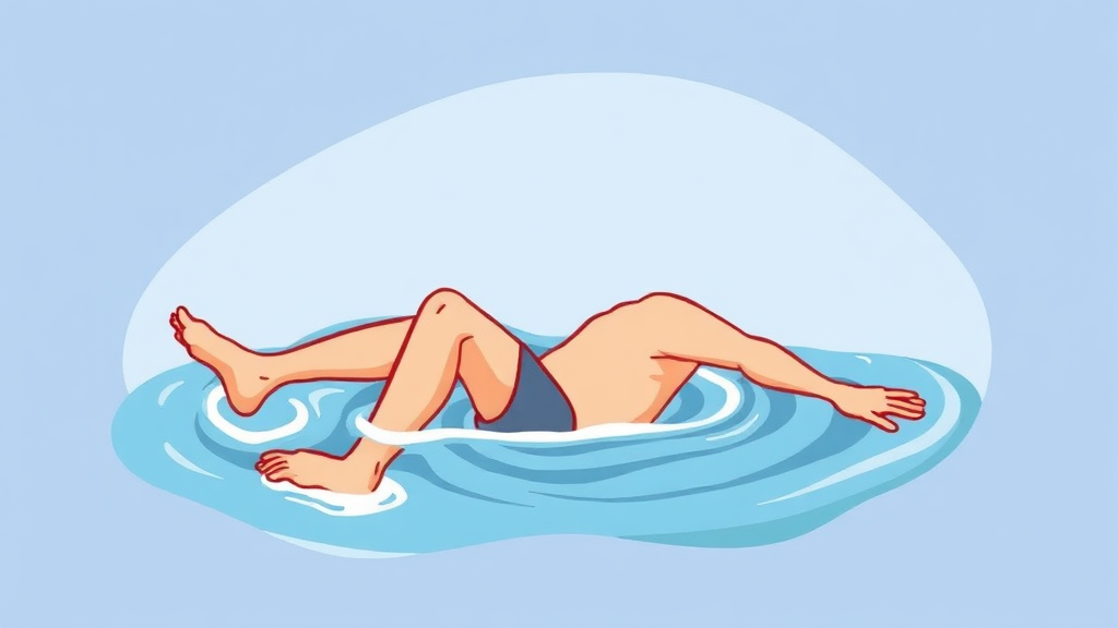 수영, 무릎 관절염에 효과적일까? (cartoon 스타일)