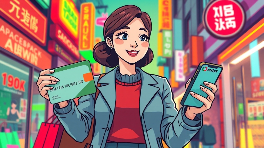 모바일 앱으로 충전하고 스마트하게 사용하기 (cartoon 스타일)