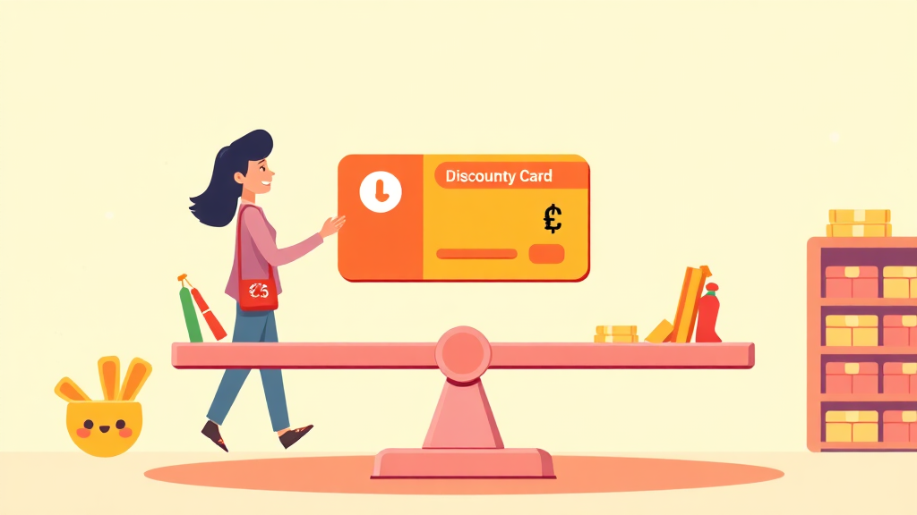 할인형 vs 적립형, 나에게 맞는 플랜은? (cartoon 스타일)