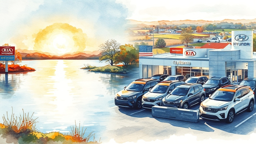 기아 & 현대 SUV 미국 시장 판매 현황 (watercolor 스타일)