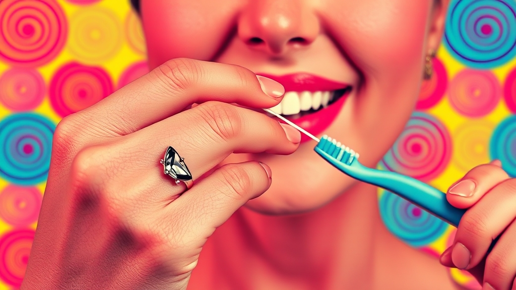 잇몸 부종, 올바른 치실 사용이 필수! (popart 스타일)