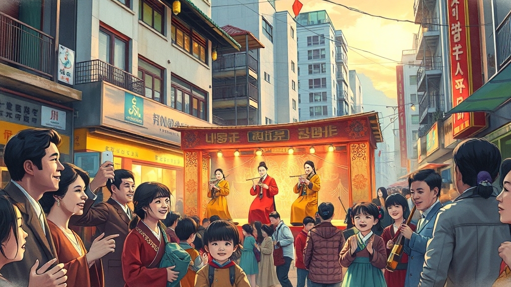 축제와 지역 사회의 연결 (realistic 스타일)