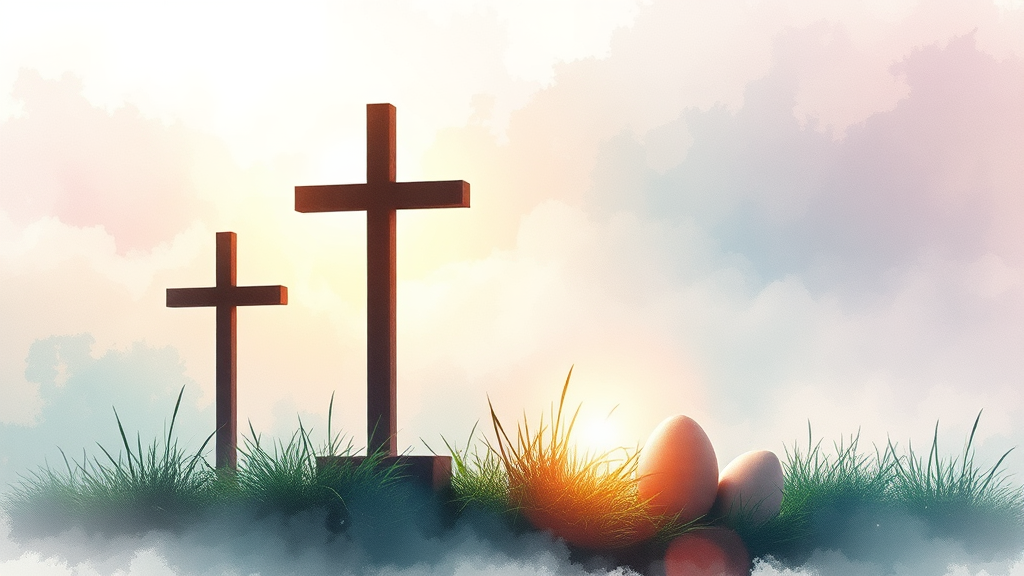 2026년 사순절 시작일과 부활절 날짜 (watercolor 스타일)