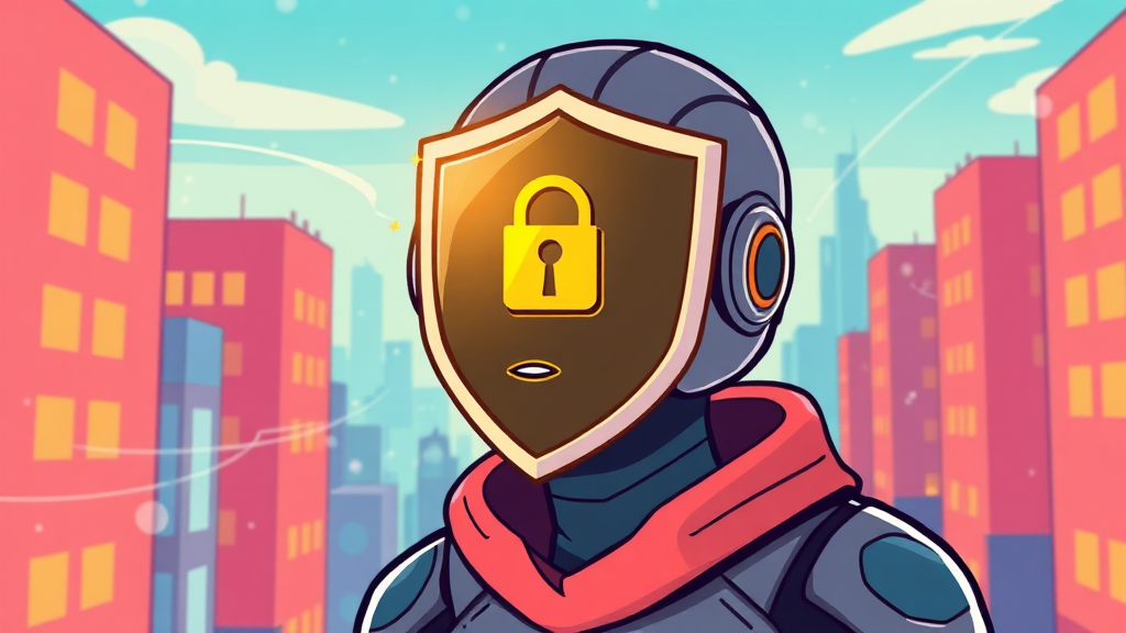 개인정보보호법 핵심 원칙과 AI 에이전트 (cartoon 스타일)