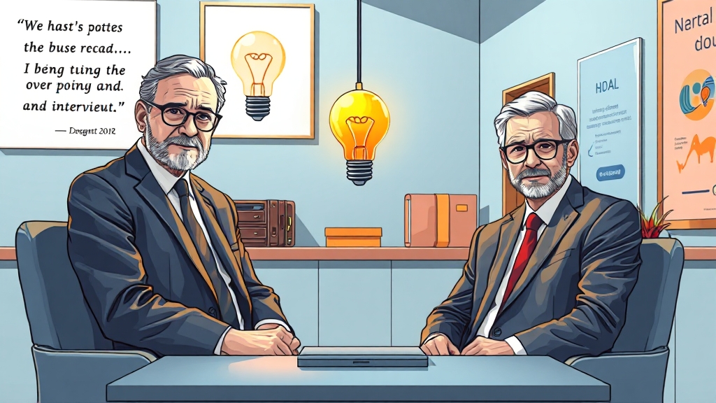 면접 예상 질문 및 답변 준비 (illustration 스타일)