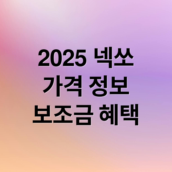2025 넥쏘
가격 정보
보조금 혜택 (2025 넥쏘 가격)