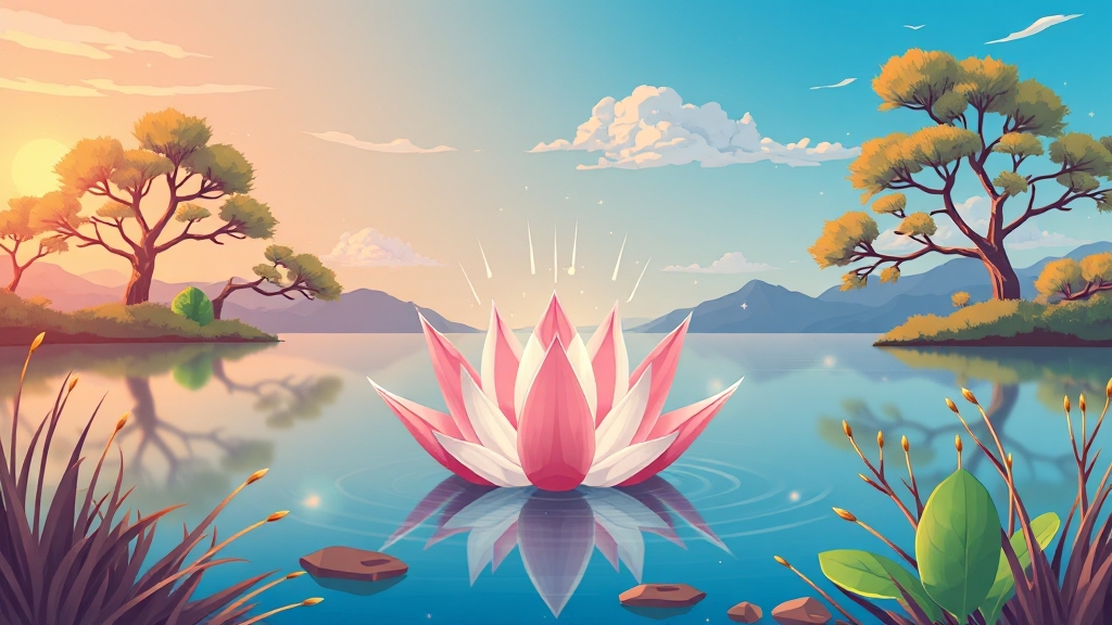 스트레스 관리, 마음챙김이 핵심 (cartoon 스타일)