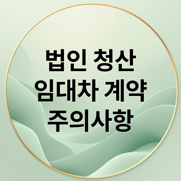 법인 청산
임대차 계약
주의사항 (법인 청산 간주 등기 임대차 계약)