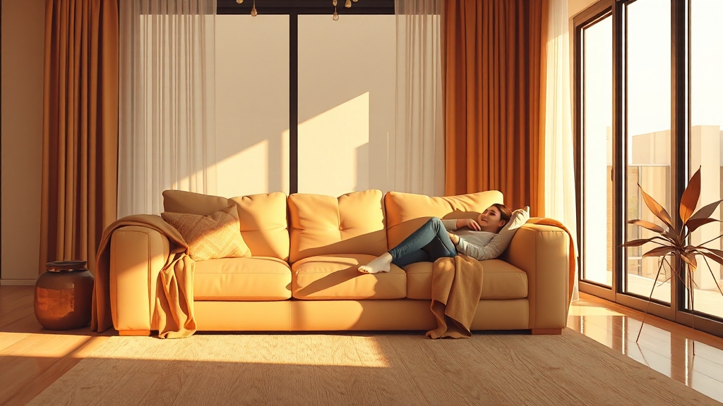 코모 소파: 디자인과 색상 (illustration 스타일)