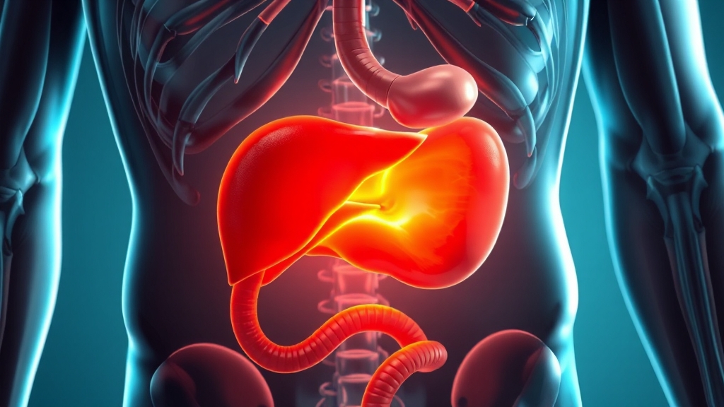 상복부 통증, 왜 생길까? (realistic 스타일)