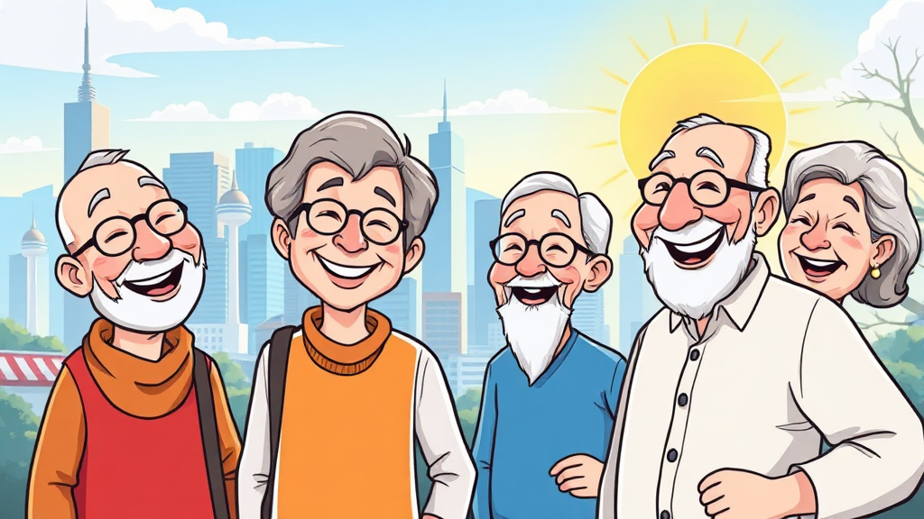 도심형 vs 전원형 실버타운 비교 (cartoon 스타일)