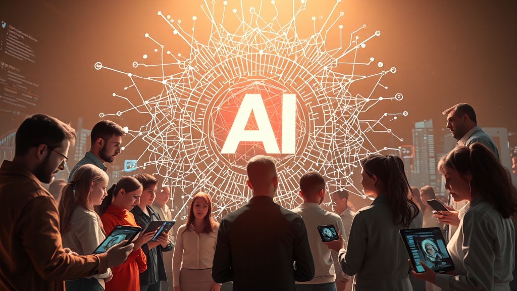 AI 기술 발전 현황 & 윤리적 고려 (realistic 스타일)