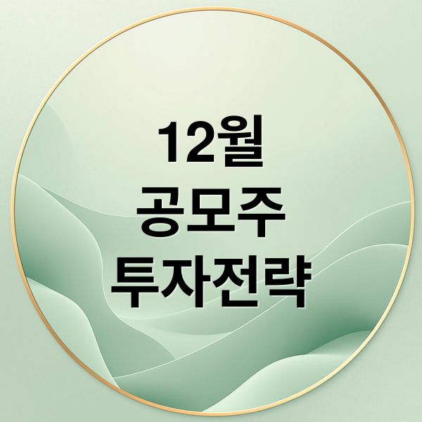 12월
공모주
투자전략 (12월 공모주 청약 일정 달력 추천 상장일 총정리)