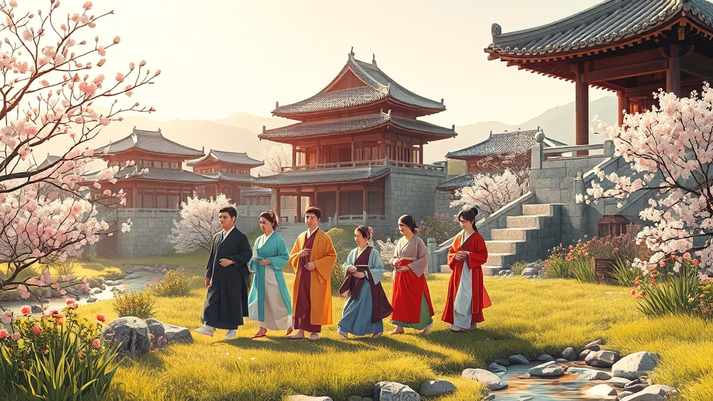 역사와 문화를 만나는 경기도 여행지 (illustration 스타일)