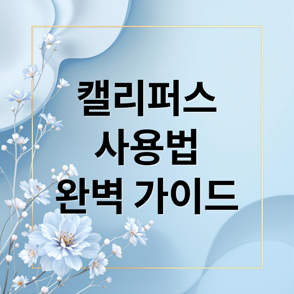 캘리퍼스
사용법
완벽 가이드 (캘리퍼스)
