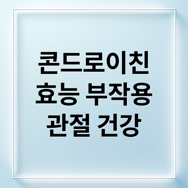 콘드로이친 효능 부작용 관절 건강