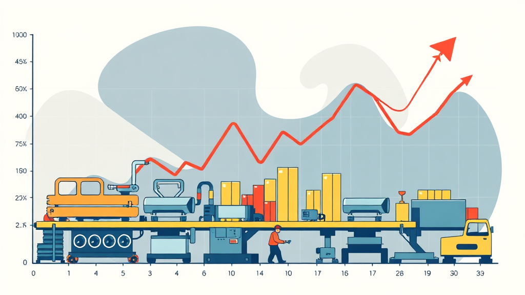 솔루엠 주가, 경제 변동성에 민감 (illustration 스타일)