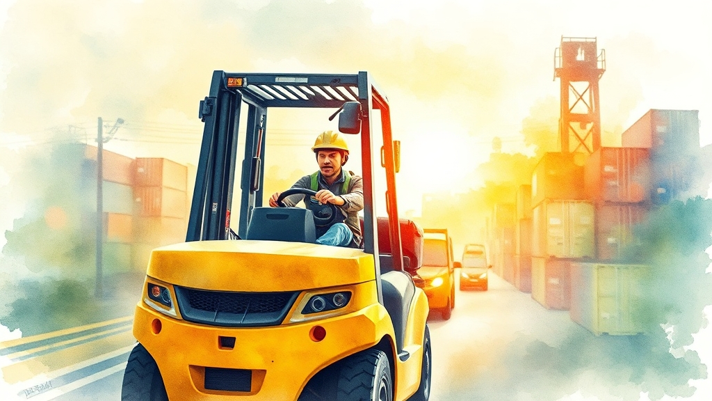지게차운전기능사 자격증, 왜 필요할까요? (watercolor 스타일)