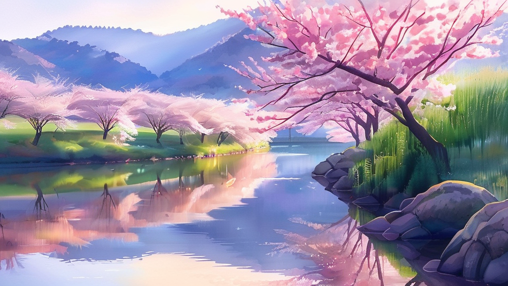 무주 벚꽃, 인생샷을 위한 완벽 가이드 (watercolor 스타일)