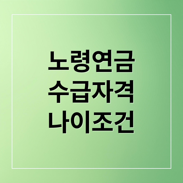 노령연금
수급자격
나이조건 (노령연금 수급자격 조건)