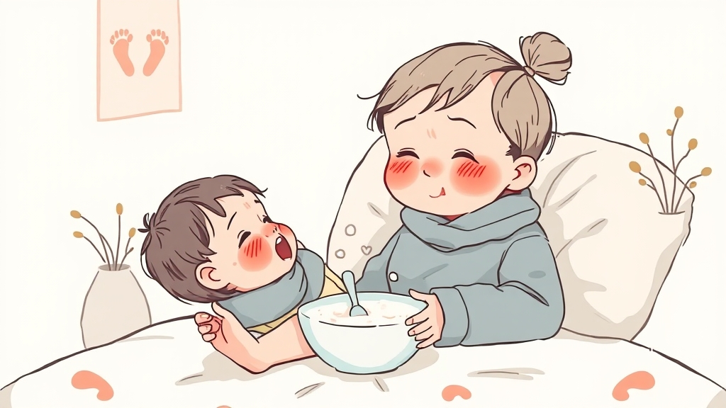 수족구 증상 변화 (illustration 스타일)