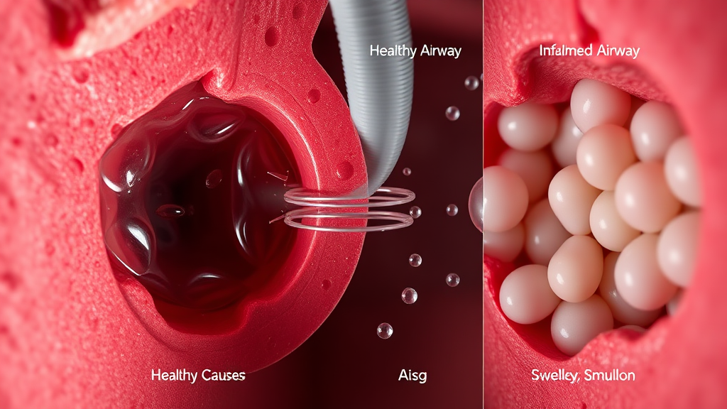 가래, 우리 몸이 보내는 건강 신호와 관리법 A to Z 4 가래의 다양한 원인들 (realistic 스타일)