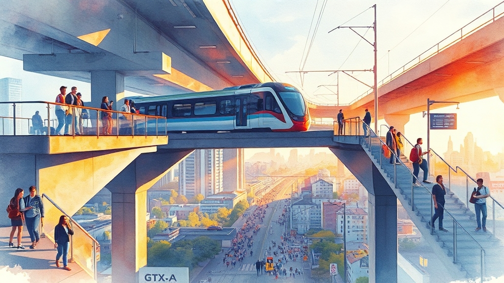 GTX A노선 향후 계획: 미래 전망 (watercolor 스타일)