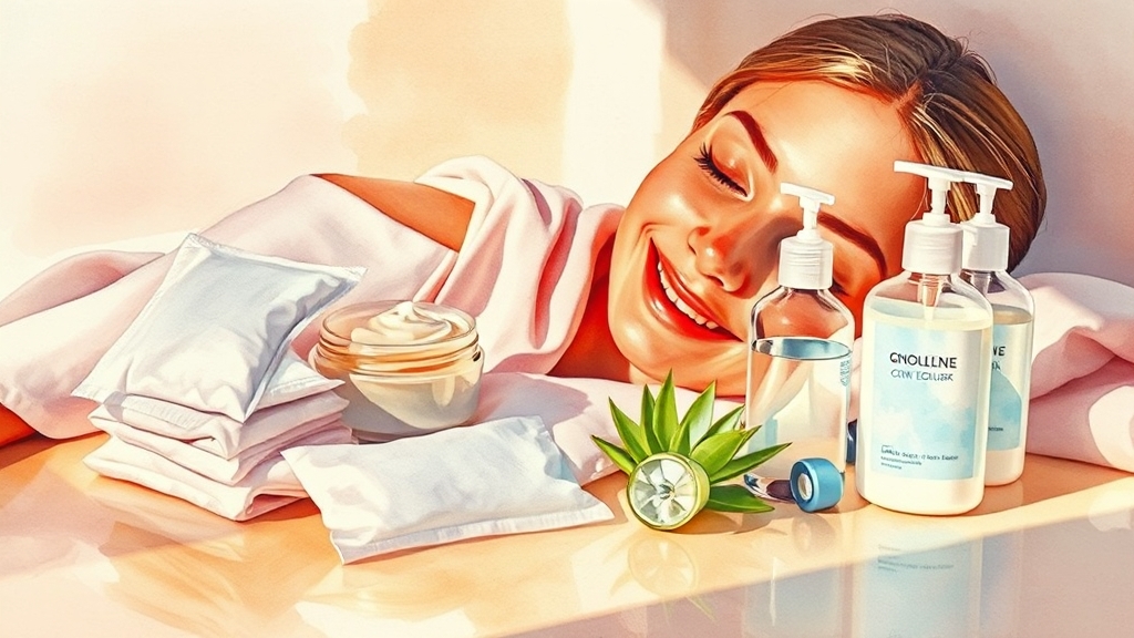 피부 진정, 홈 케어 방법 (watercolor 스타일)
