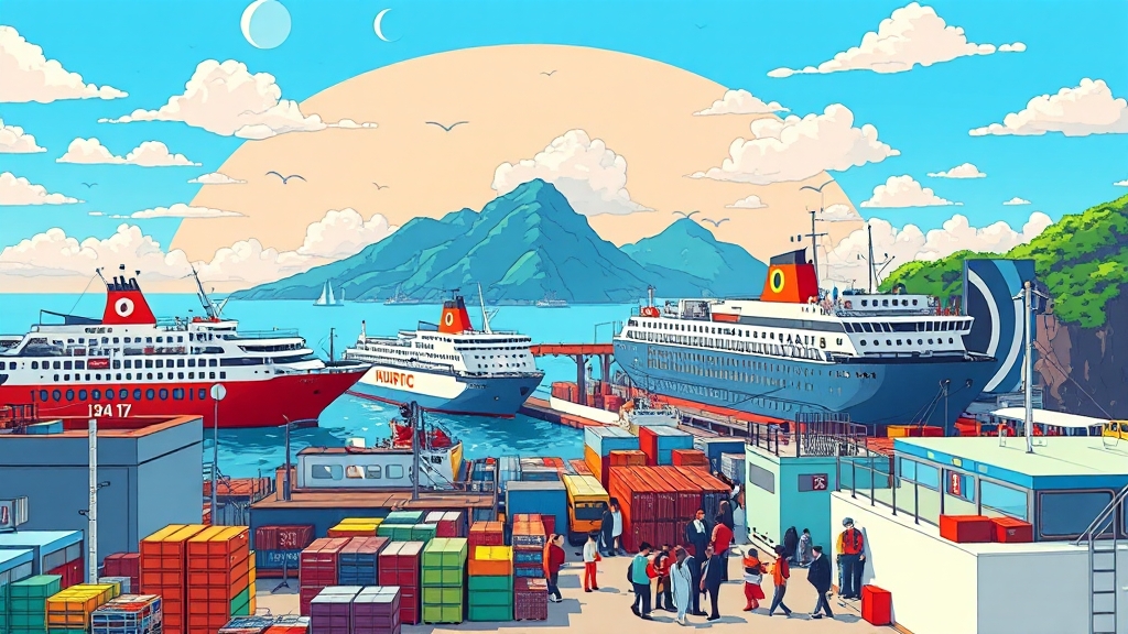 배편 예약 방법 (cartoon 스타일)