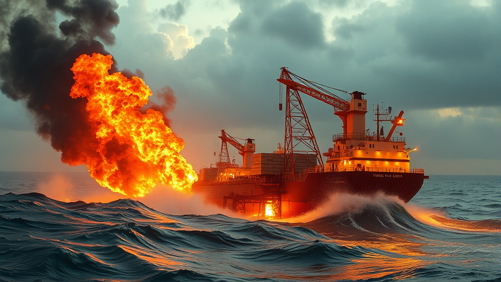 호르무즈 해협 봉쇄 시 국제 유가 급등 시나리오 (realistic 스타일)