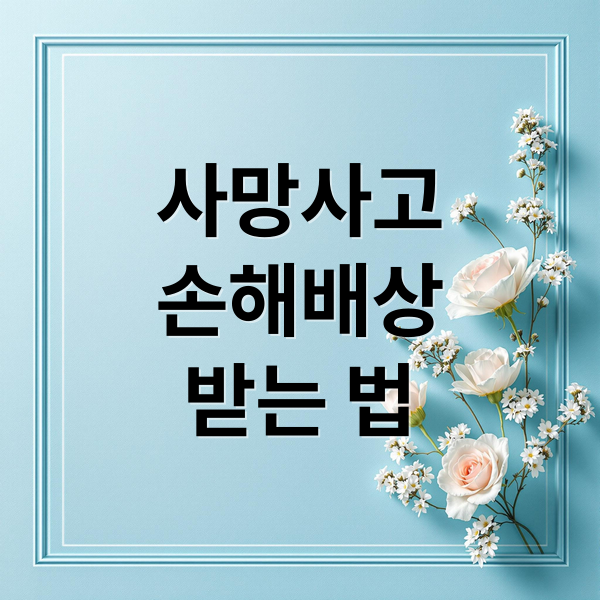 사망사고
손해배상
받는 법 (교통사고 사망사고 손해배상 청구)