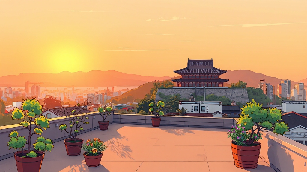 옥상정원, 탁 트인 쉼터 (cartoon 스타일)