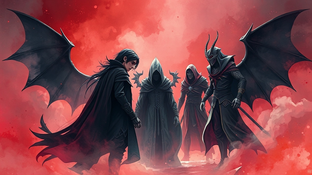 캐릭터 생성 및 종족 선택 (watercolor 스타일)