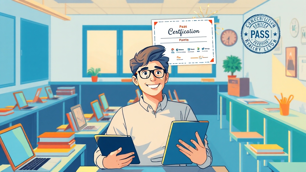 자격증 취득 방법 (illustration 스타일)