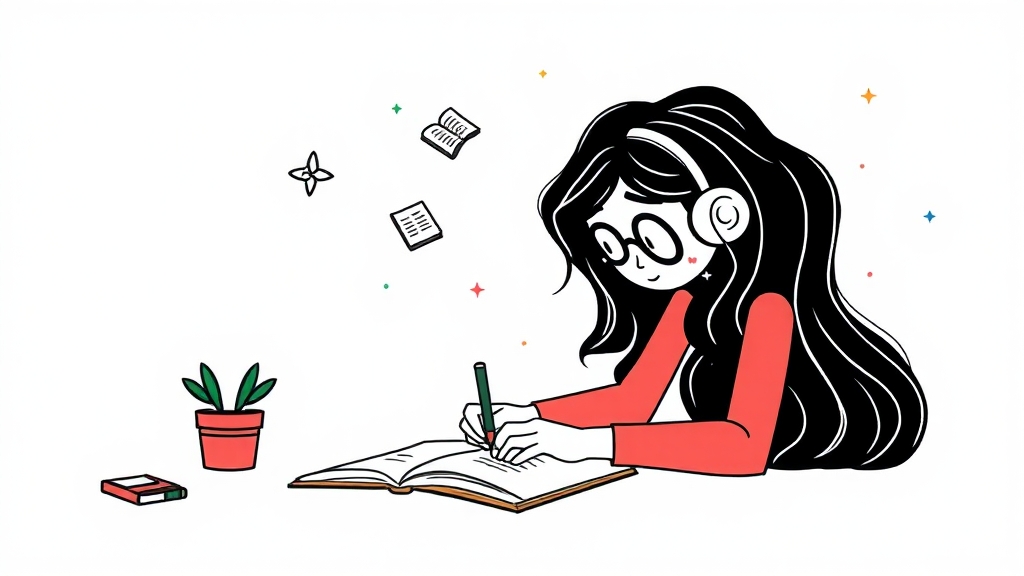 글쓰기 활용 예시 (illustration 스타일)