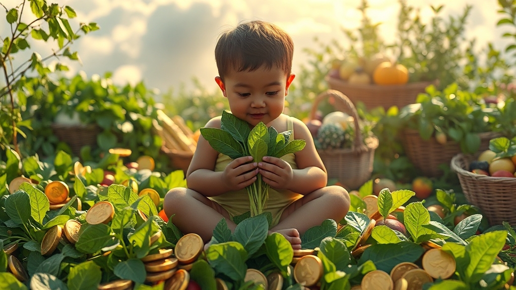 시금치 섭취 꿈 해몽 (realistic 스타일)