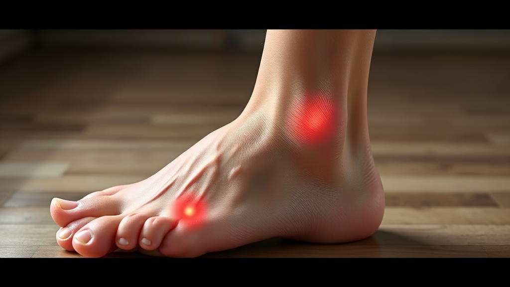 족저근막염과 발바닥 지압: 통증 완화를 위한 자가 관리 (realistic 스타일)